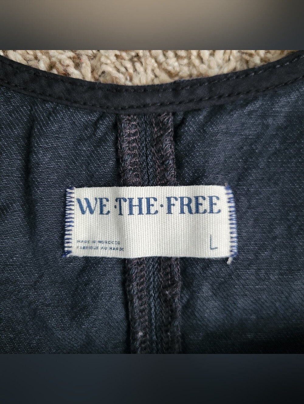 We The Free People High Roller Shortalls Overalls Shorts Black Gray Large - Picture 6 of 9